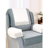 Chums NonSlip Cotton Lace Chair Backs Pair in Ecru