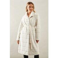Faux Fur Funnel Neck Coat