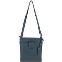Tab Zip Top Real Leather Crossbody Bag
