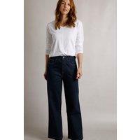 Weird Fish Women's Corine Wide Leg Denim Jeans in Dark Blue | Size: 14
