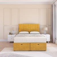 Kansas Plush Fabric Ottoman Bed End Opening With Sprung Memory Mattress & 26 Inch Headboard