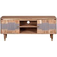 IH Design Alicia Acacia Wood TV Unit Upto 60 Inch in Grey