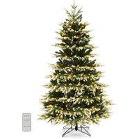 Gymax 6 FT Christmas Tree With 1801 Branch Tips 2 Lighting Colours & Remote Control in Green | Size: 6ft