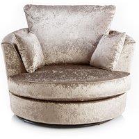 Crystal Crushed Velvet Swivel Chair 360 Rotation Foam Single Seater