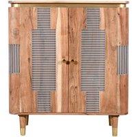 IH Design Alicia Acacia Wood 2 Doors Sideboard in Grey