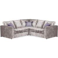 Crystal 5 Seater Crushed Velvet Fabric Corner Sofa L Shaped 2 Corner 2 - Full Back