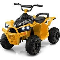 Gymax Battery-Powered Ride On Vehicle 4-Wheel Kids Car With Lights & Sounds in Yellow