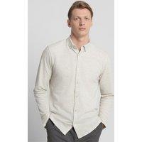 Steel & Jelly Men's Textured Long Sleeve Jersey Shirt in Natural | Size: Medium