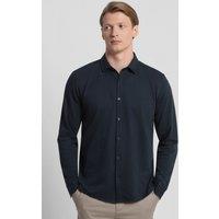 Steel & Jelly Men's Textured Long Sleeve Jersey Shirt in Navy | Size: Large