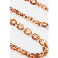 Sarta Women's Marbled Oval Link Acrylic Bag Strap Brown