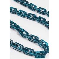 Sarta Women's Teal Square Link Acrylic Bag Strap