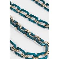 Sarta Women's Square Link Acrylic Bag Strap - Teal/Gold in Teal