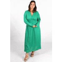Sarta Women's Faux Wrap Empire Waist Maxi Dress - Green | Size: Medium