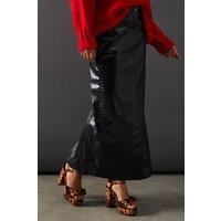 Warehouse Black Faux Leather Skirt Womens Going Out Skirts