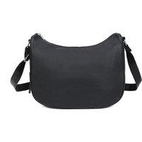 Fontanella Fashion Women's Noma Dual Compartments PU Leather Crossbody Bag with Side Zip Pockets in Black