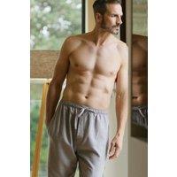 British Boxers Men's Prince of Wales Check Brushed Cotton Pyjama Trousers in Ivory | Size: Medium