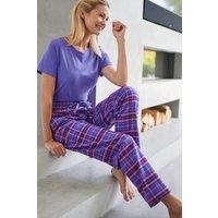 British Boxers Women's Lomond Tartan Brushed Cotton Pyjama Trousers in Bright Pink | Size: XL