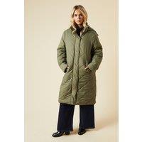 Dorothy Perkins Women's Petite Quilted Coat in Sage | Size: 8