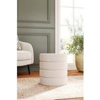 Round Channel Upholstered Footstool