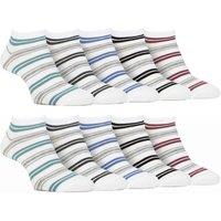 FARAH Men's 10 Pack Breathable Bamboo Plain Trainer Socks in Off-White | Size: 6-11