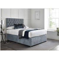 Sloomy Alaska Memory Foam Divan Bed Set With Mattress, 2 Drawers & Headboard Grey Plush | Size: Small Single