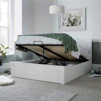 Bedmaster Dawson Wooden Ottoman Bed & Neptune Spring Mattress in White | Size: King
