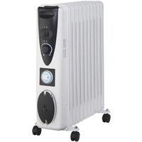Marco Paul 11 Fin Oil Filled Electric Heaters for Home Mini Radiator with Adjustable Thermostat in White