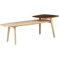 Orsina Elm Wood Rectangular Coffe Table, Gold Finished Accent Table, Ample Storage Table For Outdoor Patio in Natural