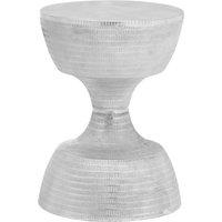 Orsina Distinctive Small Stool, Hourglass Shape Modern Bar Stool For Bedroom, Luxe Design Luxury Stool For Kitchen in Silver