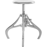 Orsina Adjustable Nickel Finish Bar Stool, Breakfast Stool For Kitchen, Counter Seat With Curved Legs, Luxe Bar Chair in Silver