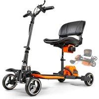 Superhandy 4-Wheels Lightweight Foldable Mobility Scooter 330lbs Capacity in Black