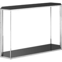 Orsina Silver Frame Console Table With Black Marble Top, Satinless Steel Hallway Table, Center Table, Spacious Table