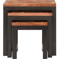 Orsina Practical Acacia Wood & Metal Nesting Tables, Versatile Metal Side Table, Durable Modern Bedside Table in Natural