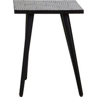 Orsina Side Table With Angular Base, Black & White Bedside Table, Geometric Wooden Side Table With 4 Splayed Legs