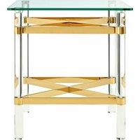 Orsina Elegant Design Side Table, Contemporary Design Square Side Table, Durable Modern Side Table For Garden in Clear