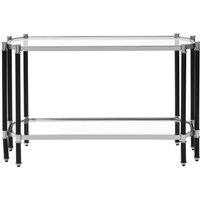 Orsina Contemporary Design Silver Metal Console table With Black Legs, Luxe Design Sofa Table For Drawing Room