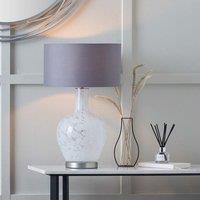 Ruma Speckled White Glass Table Lamp in Clear