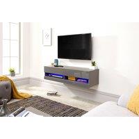 GFW Galicia 120cm Wall TV Unit with LED in Grey