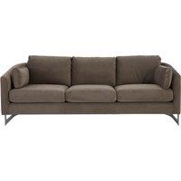 Orsina Luxe 3 Seater Grey Velvet Sofa, Lounge Couch With Scatter Cushions, Sofa Seat With Slim Armrests, Velvet Couch