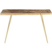 Orsina Unique Petrified Wood Console Table, Wooden Top Sofa Table For Bedroom, Durable Constructed Hallway Table in Natural