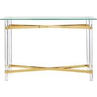 Orsina Contemporary Luxe Design Console Table, Modern Table For Hallway, Distinctive Sofa Table For Livingroom in Clear