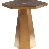 Orsina Large Hexagon End Table For Dining Area, Elegant Gold Finish Bedside Table, Decorative Table, Sofa Side Table