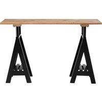 Orsina Industrial Design Pine Wood & Iron Console Table, Vintage Decorative Console Table, Sturdy Console Table in Black