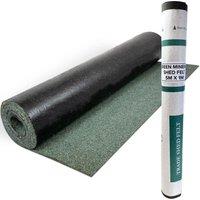Novecrafto Heavy-Duty Mineral Shed Roofing Felt - Standard Grade Roof Felt (5m x 1m) in Green
