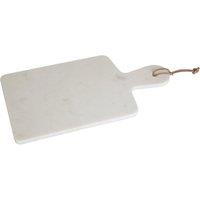 Orsina Kindia Curved Handle Marble Paddle Board, Elegant Natural Marble Serving Board with Polished Finish in White