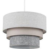 ValueLights Aztec Three Tier Herringbone & Felt Easy Fit Ceiling Light Lamp Shade in Grey