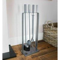 Marco Paul 4pc Contemporary Silver Fireside Tool Set