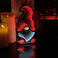 Samuel Alexander 40cm LED Infinity Christmas Gonk Light Decoration with Red Hat & Metal Stand
