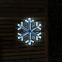 Samuel Alexander 40cm LED Infinity Christmas Light Hanging Snowflake Decoration in Bright White