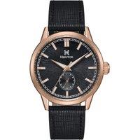 Heritor Automatic Men's Argento Leather-Band Watch in Rose Gold
